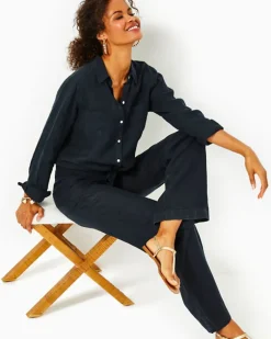 Shop 31" Deri Linen Palazzo Pant Women Bottoms