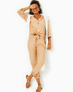 Cheap 31" Taron Mid-Rise Linen Pant Women Bottoms