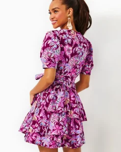 Best Sale Alexandria Elbow Sleeve Cotton Wrap Dress Women Dresses