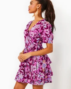 Best Sale Alexandria Elbow Sleeve Cotton Wrap Dress Women Dresses