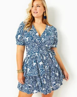 Cheap Alexandria Elbow Sleeve Cotton Wrap Dress Women Dresses