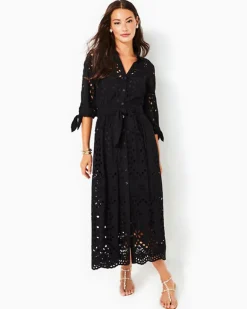 Shop Amrita Eyelet Midi Dress Women Dresses
