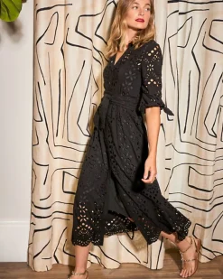 Shop Amrita Eyelet Midi Dress Women Dresses