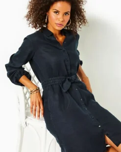 Best Bethanne Knee Length Linen Dress Women Dresses