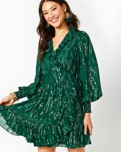 Sale Birdy Long Sleeve Silk Wrap Dress Women Dresses