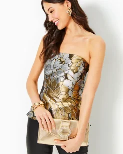 Cheap Camilo Strapless Floral Jacquard Top Women Tops