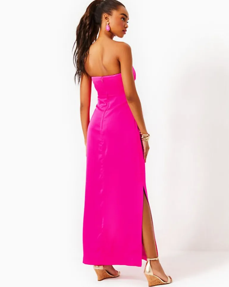 Shop Carlynn Satin Maxi Bow Dress Women Dresses