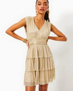 Cheap Faye V-Neck Ruffle Dress Women Dresses