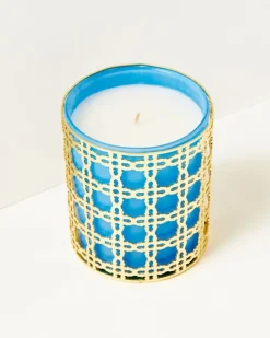 Hot Glass Candle With Gold Caning Women Home Decor