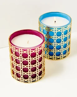 Flash Sale Glass Candle With Gold Caning Women Home Decor