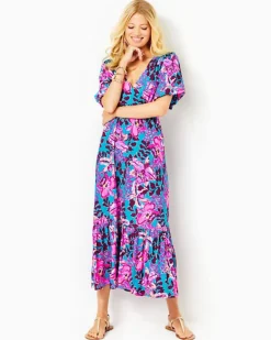 Best Holloway Elbow Sleeve Midi Dress Women Dresses