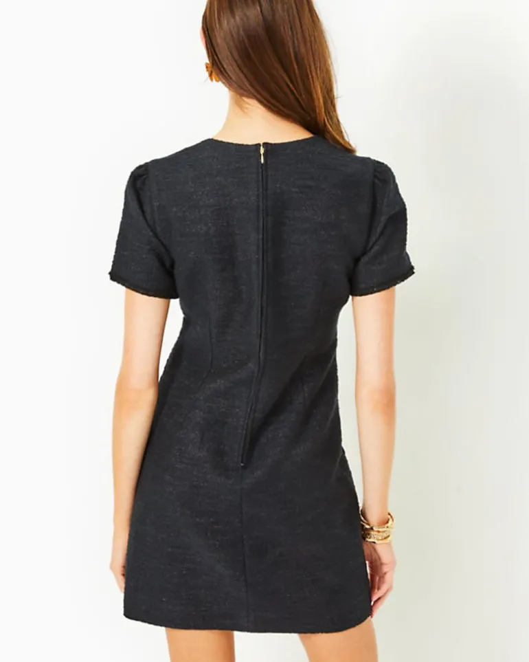 Best Sale Kesia Short Sleeve Boucle Shift Dress Women Dresses