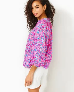 Best Lourdes 3/4 Sleeve Cotton Blend Top Women Tops