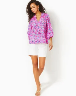 Best Lourdes 3/4 Sleeve Cotton Blend Top Women Tops