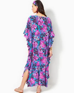 Discount Monnae Silk Maxi Caftan Women Dresses