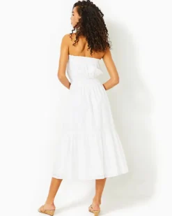 Online Nikole Strapless Eyelet Midi Dress Women Dresses