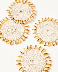 Sale Rattan Coasters Women Tabletop