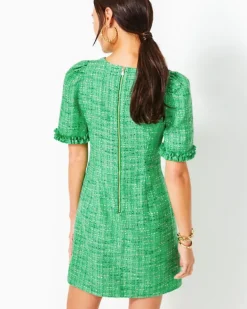 New Ryner Boucle Tweed Shift Dress Women Dresses
