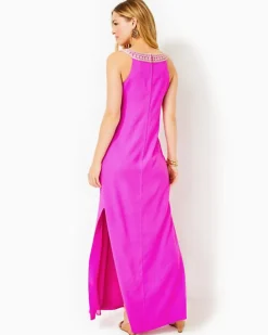 Cheap Sandrah Embroidered Maxi Shift Dress Women Dresses