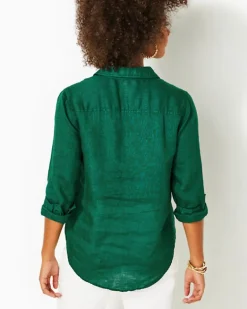 Store Sea View Linen Button Down Top Women Tops