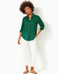 Store Sea View Linen Button Down Top Women Tops