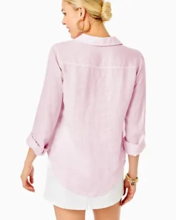 Store Sea View Linen Button Down Top Women Tops