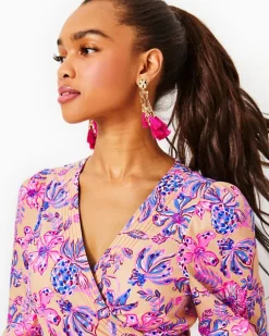 New Shiela 3/4 Sleeve Cotton Midi Wrap Dress Women Dresses