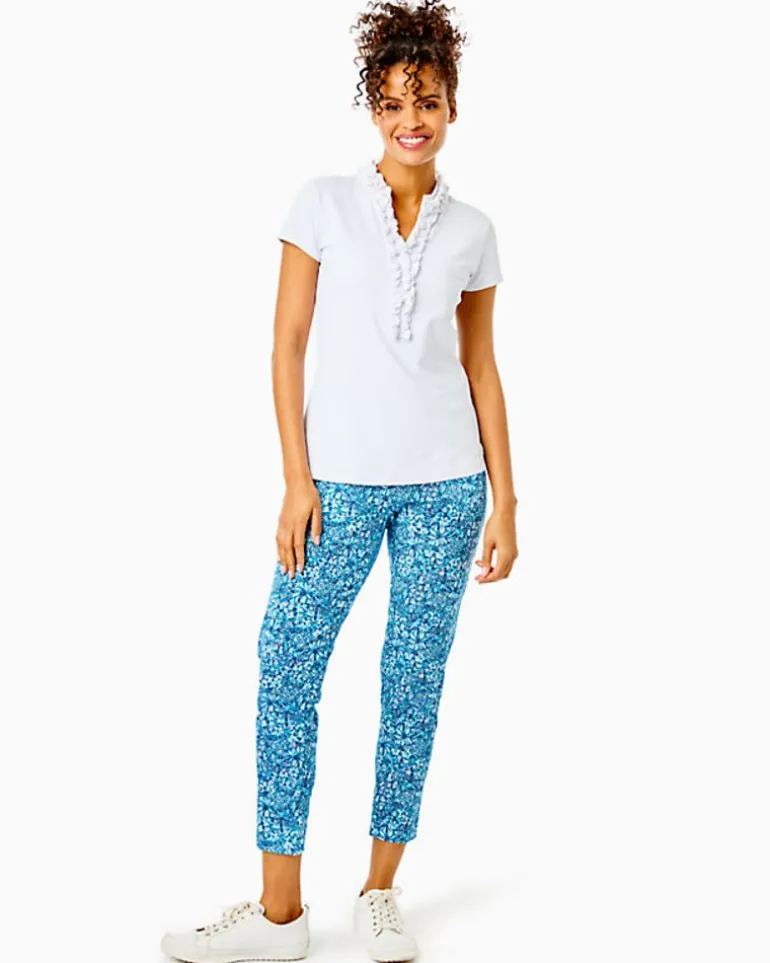 Fashion Upf 50+ Luxletic Frida Ruffle Polo Top Women Activewear