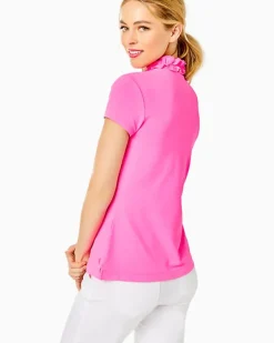 Cheap Upf 50+ Luxletic Frida Ruffle Polo Top Women Activewear