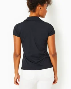 Outlet Upf 50+ Luxletic Frida Scallop Polo Top Women Activewear