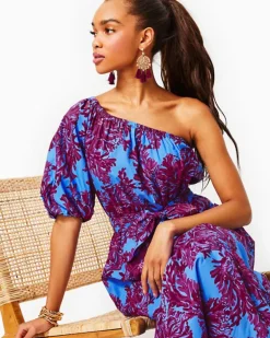 Flash Sale Zelalynn One-Shoulder Cotton Maxi Dress Women Dresses