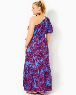 Flash Sale Zelalynn One-Shoulder Cotton Maxi Dress Women Dresses