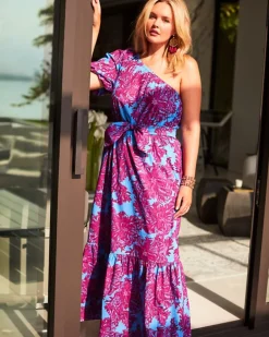 Flash Sale Zelalynn One-Shoulder Cotton Maxi Dress Women Dresses